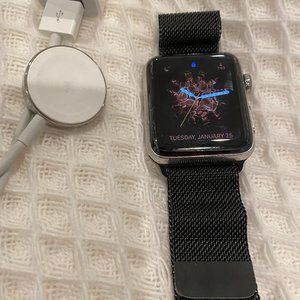 Apple Watch 42MM With Stainless Steel Black Milanese Band